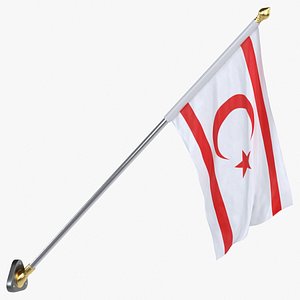 Turkish Republic of Northern Cyprus Cloth Flag Wall Mount Animated Loop 3D model
