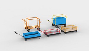 trolley cart set 3D model model