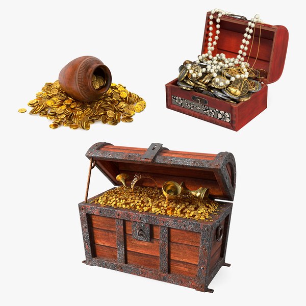 3D Open Treasure Box Collection 2