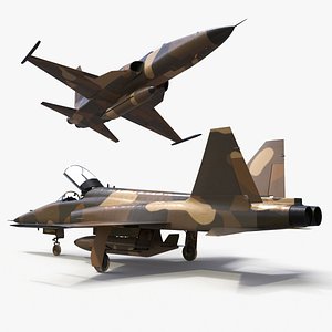 Sand Camouflaged Military Fighter Jet Rigged