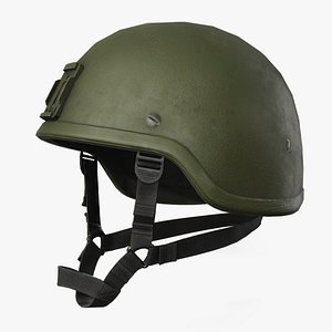 Green Military Helmet - Game Ready 3D model