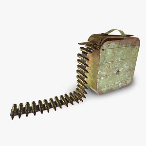 3D Military green metal ammo box da1 model