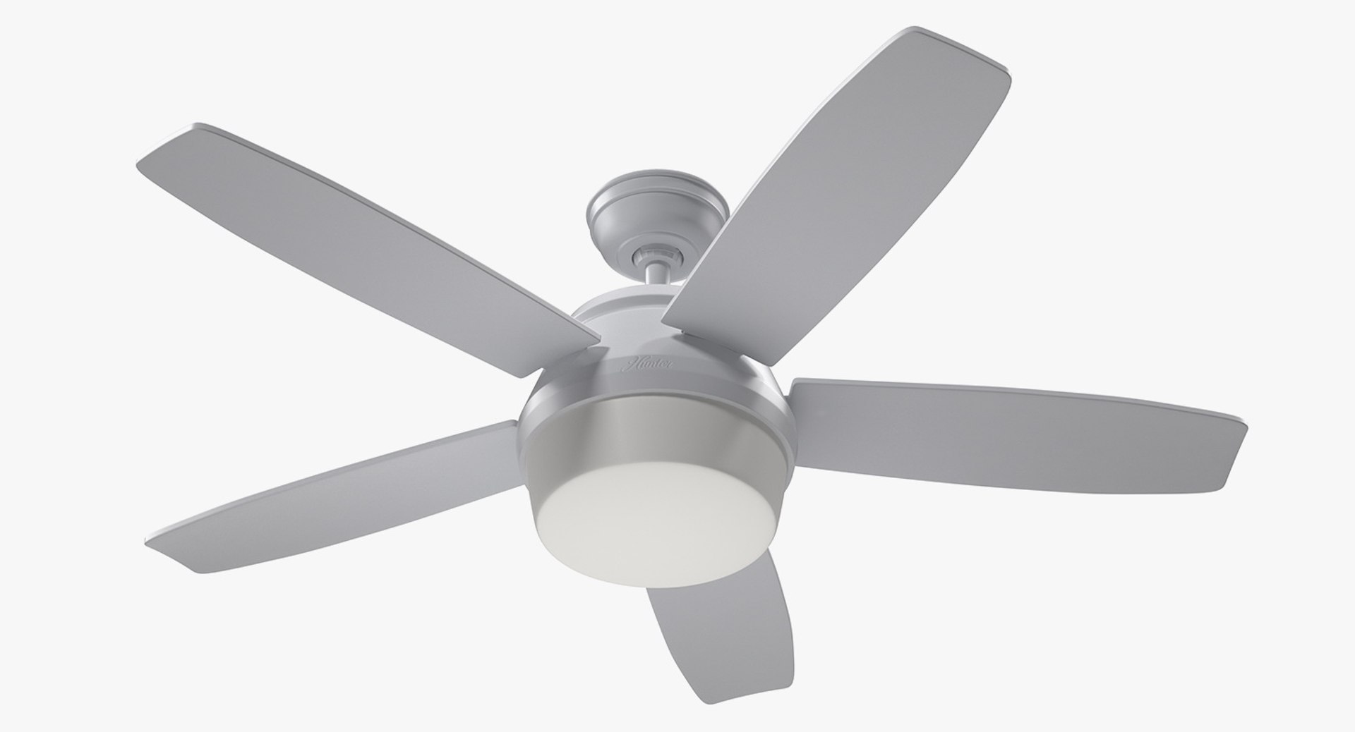 White Ceiling Fan 3D model preview