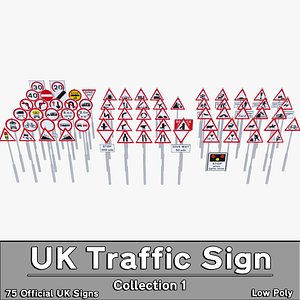 3d model uk traffic sign 1