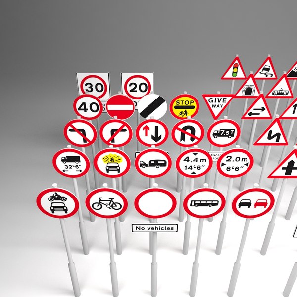 3d model uk traffic sign 1