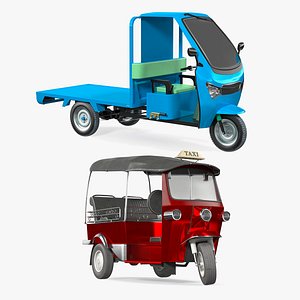 3D rigged rickshaws