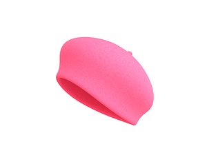 wool beret hat 3D model
