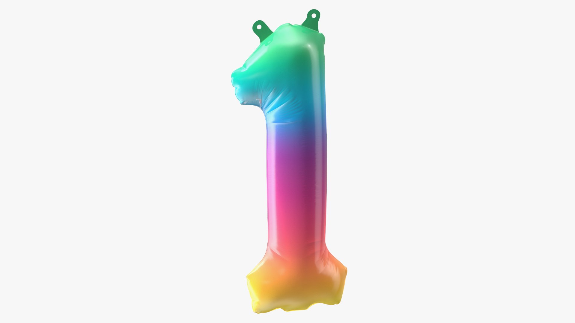 Balloon Numbers 1 Rainbow 3D model preview