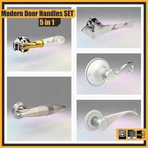 Modern Door Handles Set 5 in 1