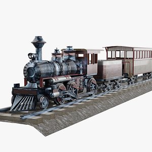 Old Train - Low poly 3D model