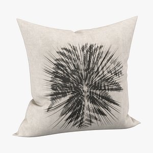3D Abstract Starburst Linen Throw Pillow model