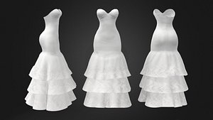 3 Tiers Wedding Dress
