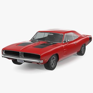 Vintage Muscle Car Red