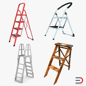 3ds step ladders modeled