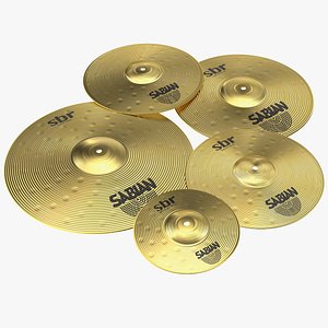 3D sabian sbr brass cymbal model