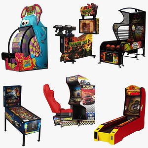 3D model Arcade Game Collection 6 in 1