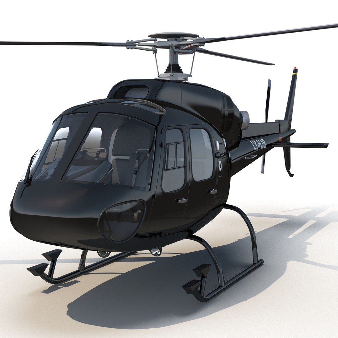 Helicopter Eurocopter AS355 Rigged 3D Model 3D model preview