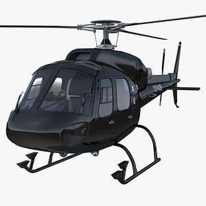 3d model helicopter eurocopter as355 rigged