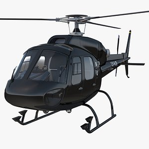 Helicopter Eurocopter AS355 Rigged 3D Model