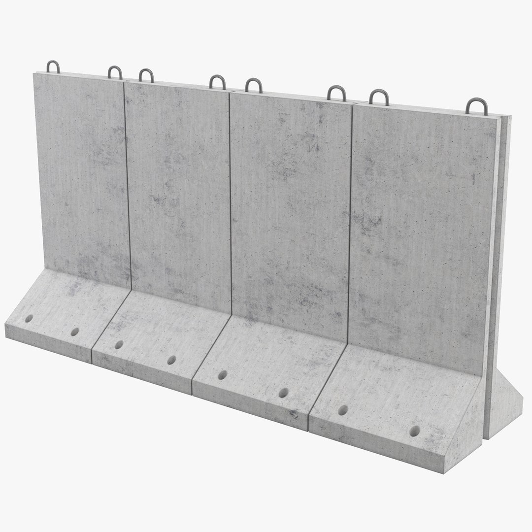 Concrete Barrier Wall 3D TurboSquid 2081360
