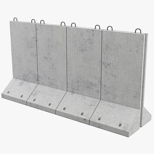 Concrete Barrier Wall 3D