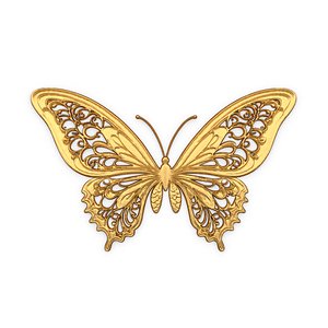 Classic butterfly decor ornament carved 54