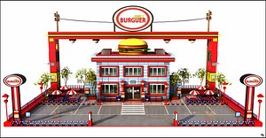 Burger Restaurant Cartoon