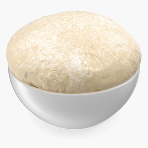 Raw Dough in Bowl 3D Model