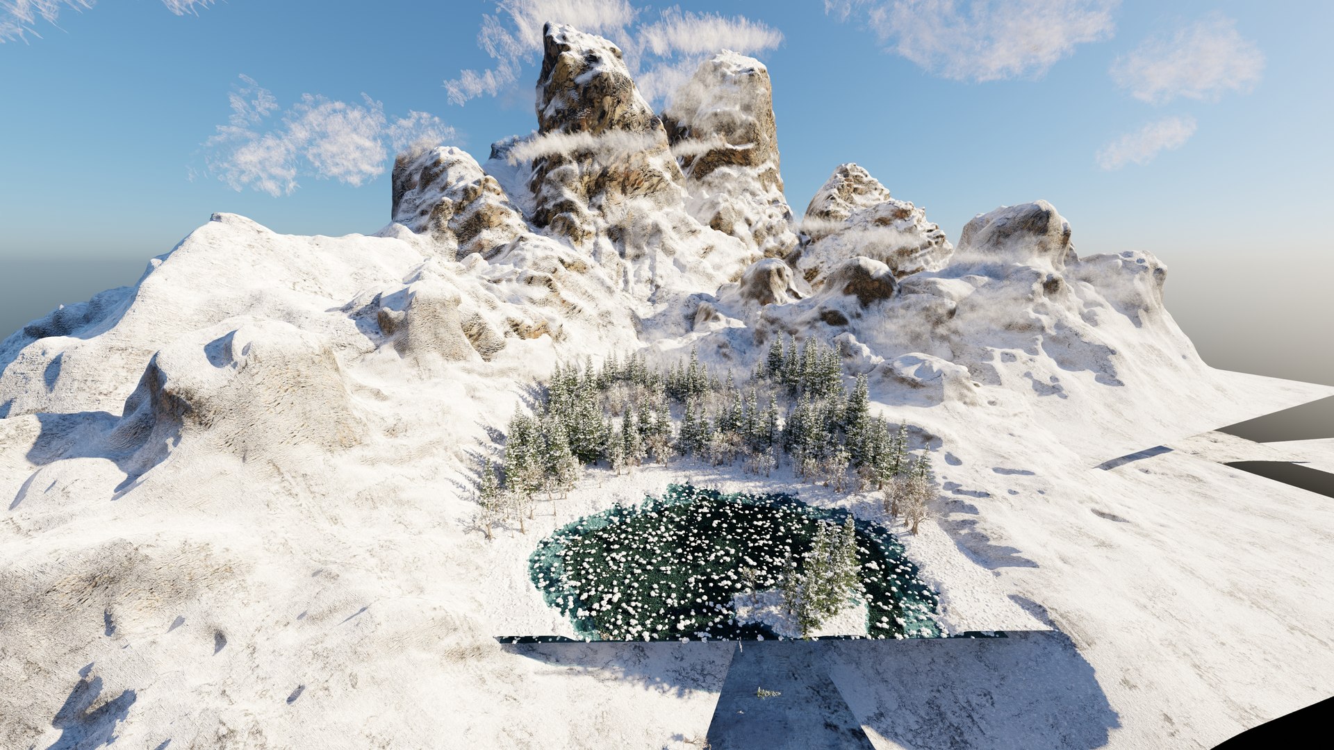 Snow Landscape Scene 3D Model - TurboSquid 1911907