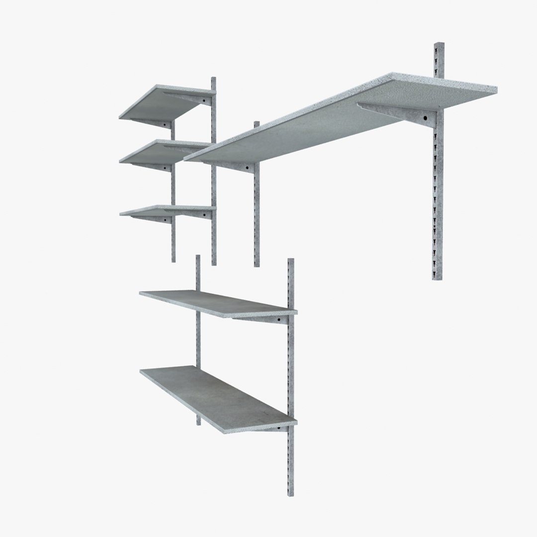 3dsmax Metal Wall Shelving Units