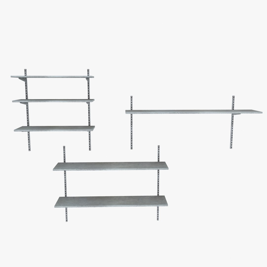 3dsmax Metal Wall Shelving Units