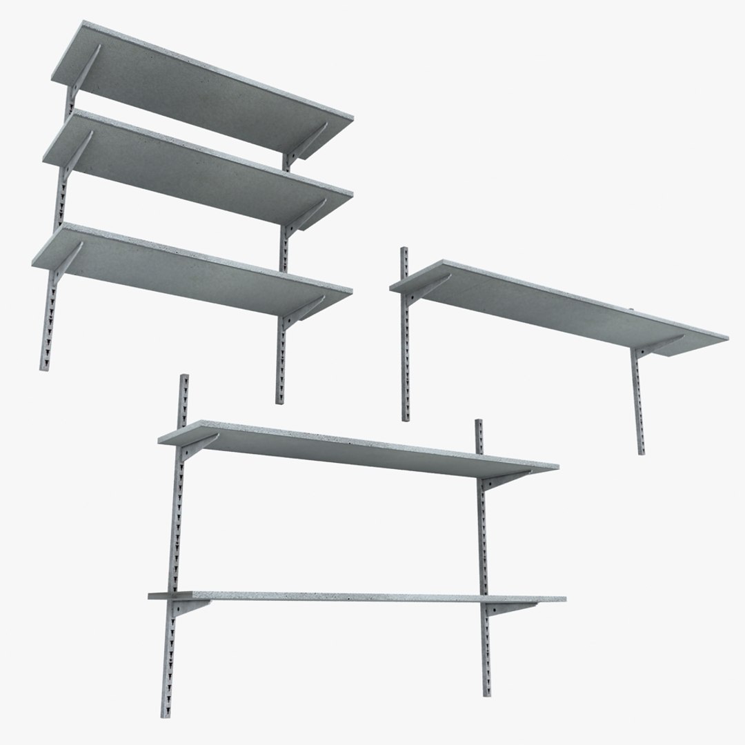 3dsmax Metal Wall Shelving Units