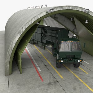 Mobile Radar Station Hangar Setup Dark Green