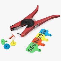 Animal Applicator With Multicolor Ear Tags