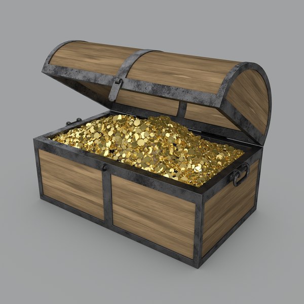Medieval Treasure Chest - Wooden Chest VI, 3D Props