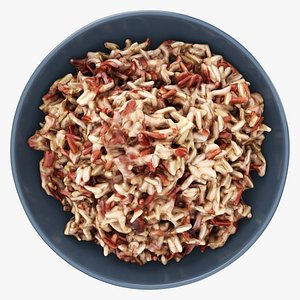 Cooked brown red rice