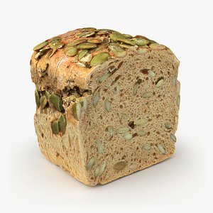 Sliced Pumpkin Seed Bread Half 2 - 3D Scanned