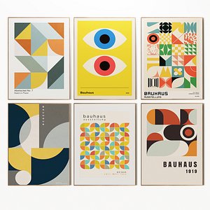 Bauhaus Multicolor Posters 3D