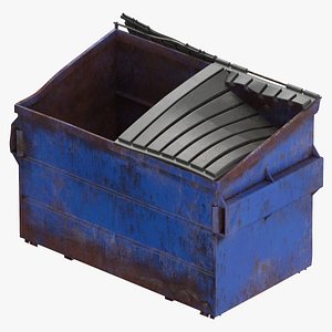Front Load Dumpster Damaged Open and Closed 3D model