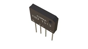 3D model electronic rectifier bridge