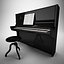 Piano. + Sillas y notas musicales.