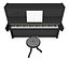 Piano. + Sillas y notas musicales.