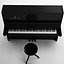 Piano. + Sillas y notas musicales.