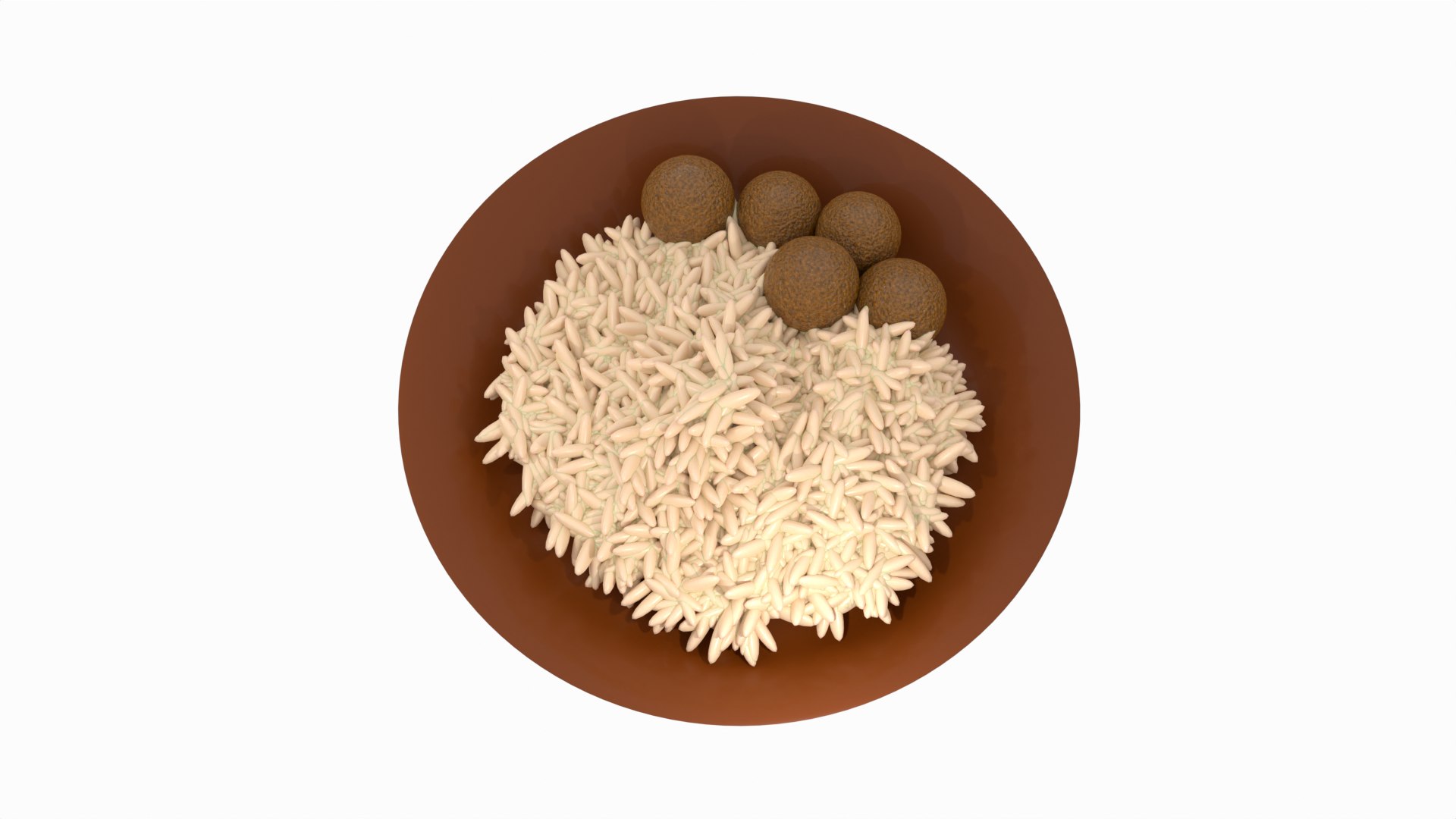 Rice And Meatball 3D Model - TurboSquid 1986118