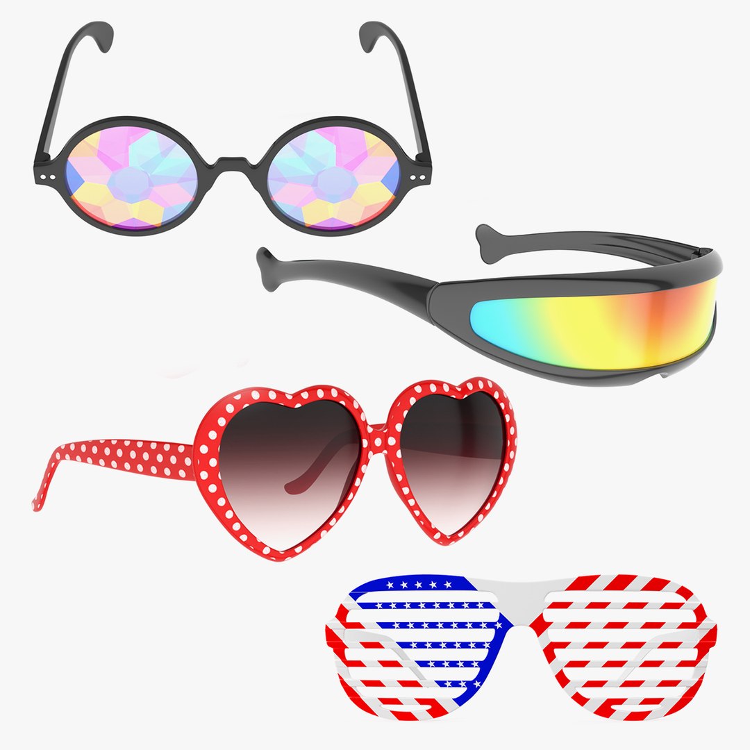 Party Sunglasses Collection 2 3D model preview