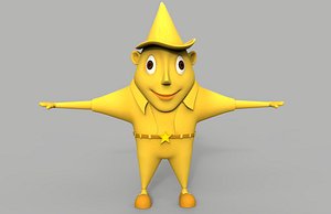 3d model of cartoon star character