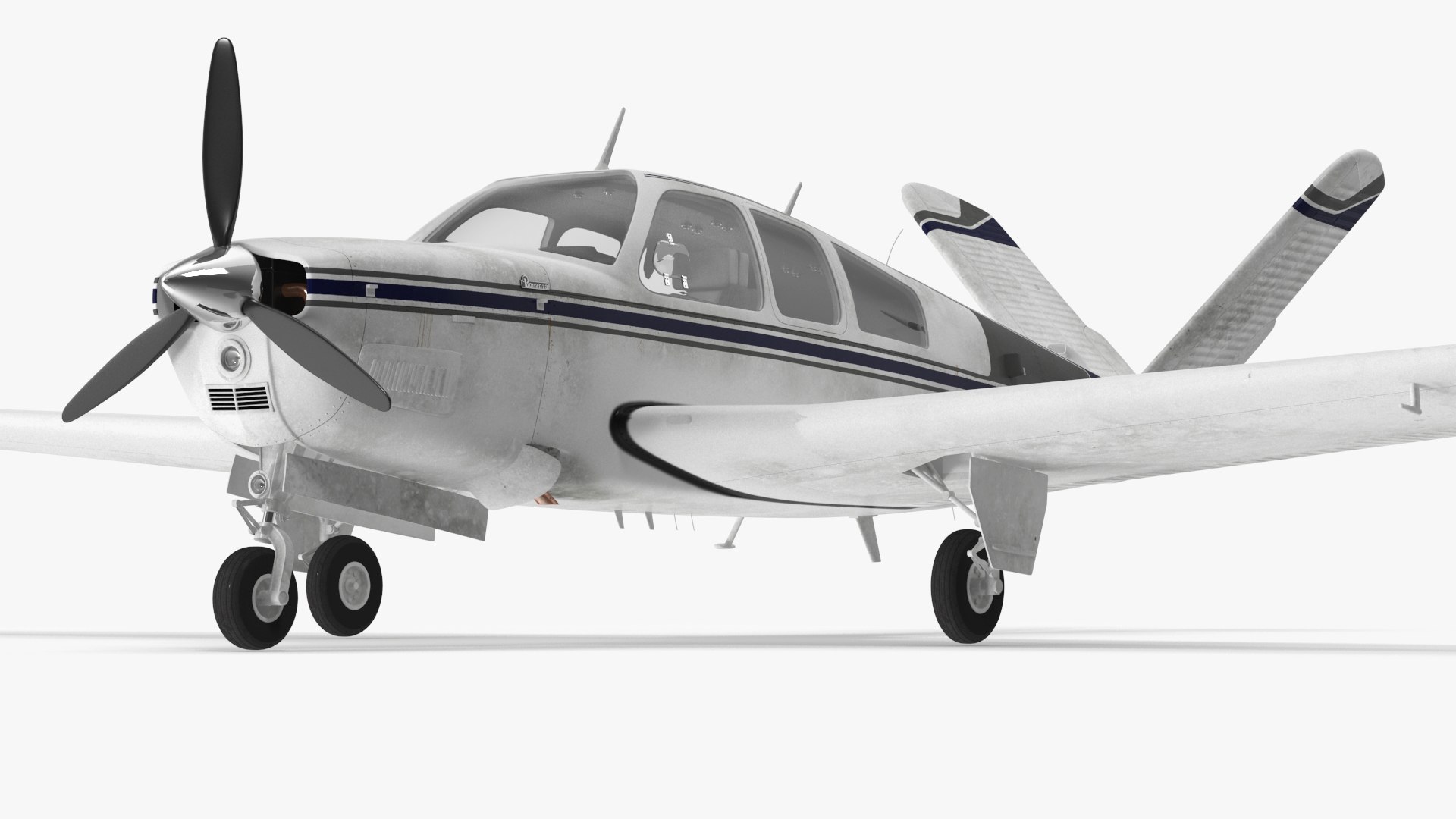 Propeller Aircraft Beechcraft Bonanza S35 3D model preview