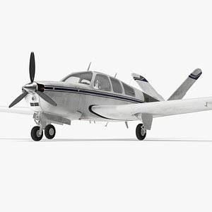 3D Propeller Aircraft Beechcraft Bonanza S35 model