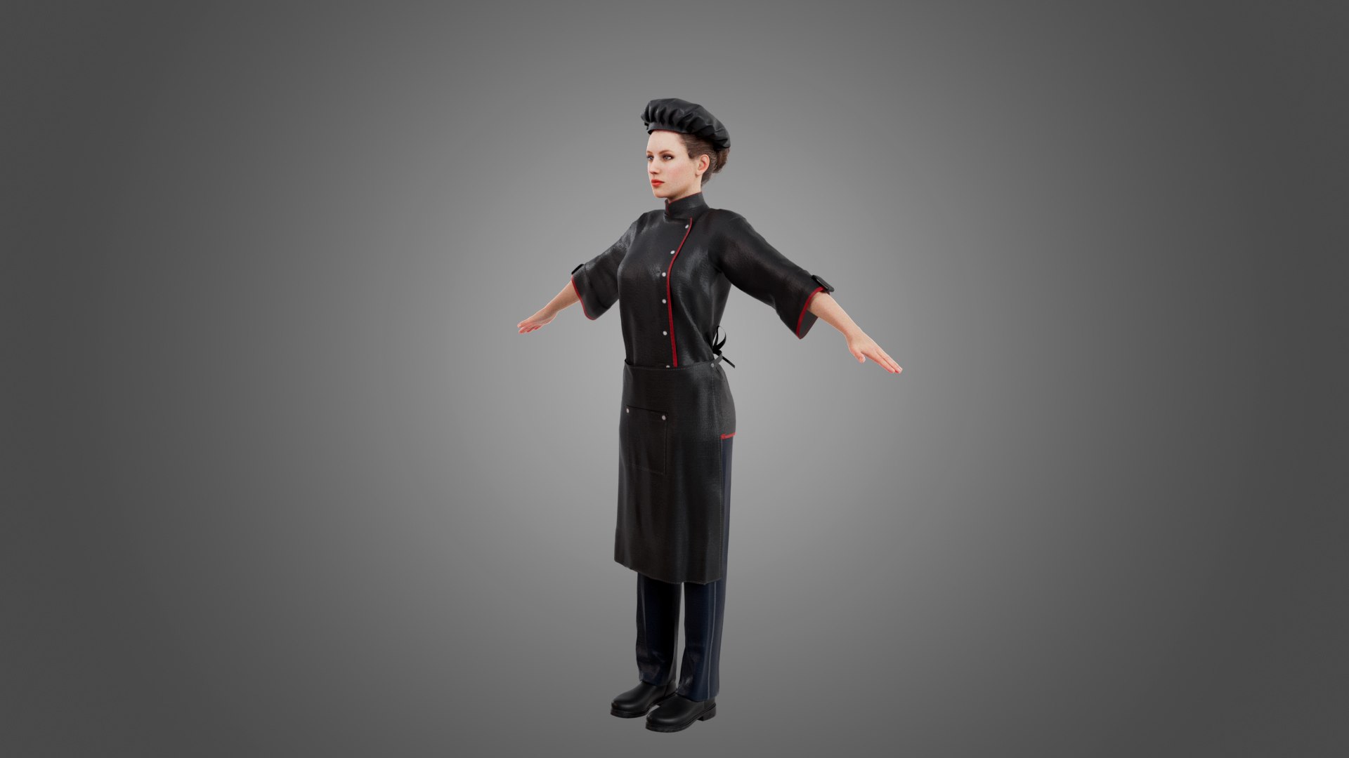Female Chef Rigged Model - TurboSquid 2322800
