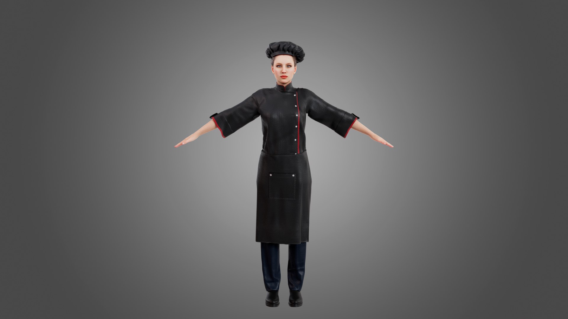 Female Chef Rigged Model - TurboSquid 2322800